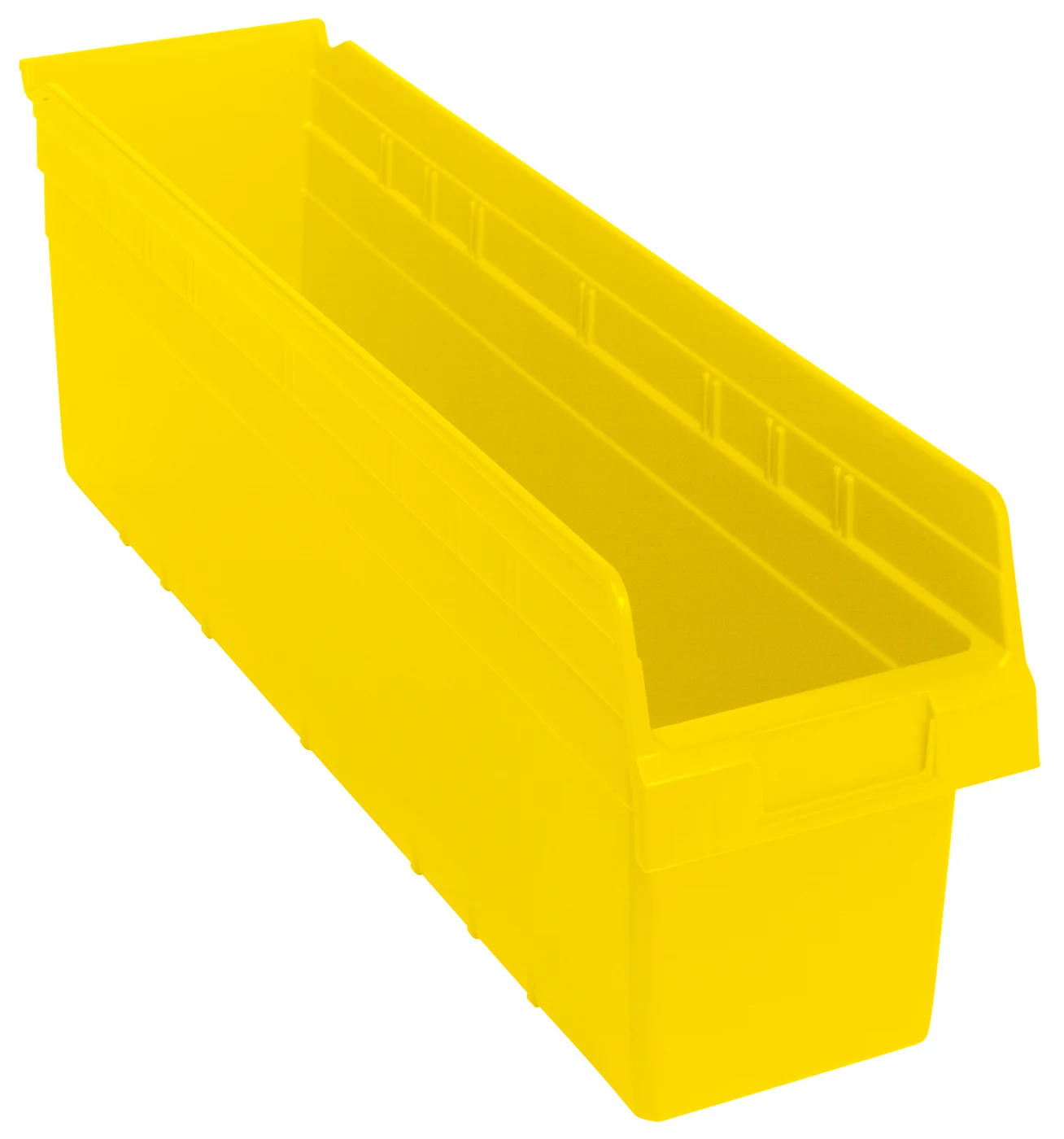 Quantum QSB806YLCS Economy Shelf Bin, 6-5/8"W x 23-5/8"L x 8"H, Yellow, Case of 8