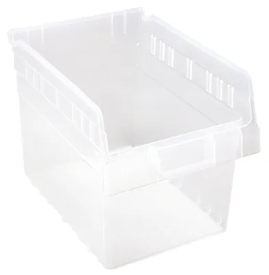 Quantum QSB807CLCS Economy Shelf Bin, 8-3/8"W x 11-5/8"L x 8"H, Clear, Case of 20