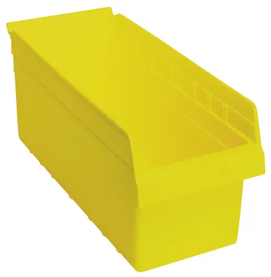 Quantum QSB808YLCS Economy Shelf Bin, 8-3/8"W x 17-7/8"L x 8"H, Yellow, Case of 10