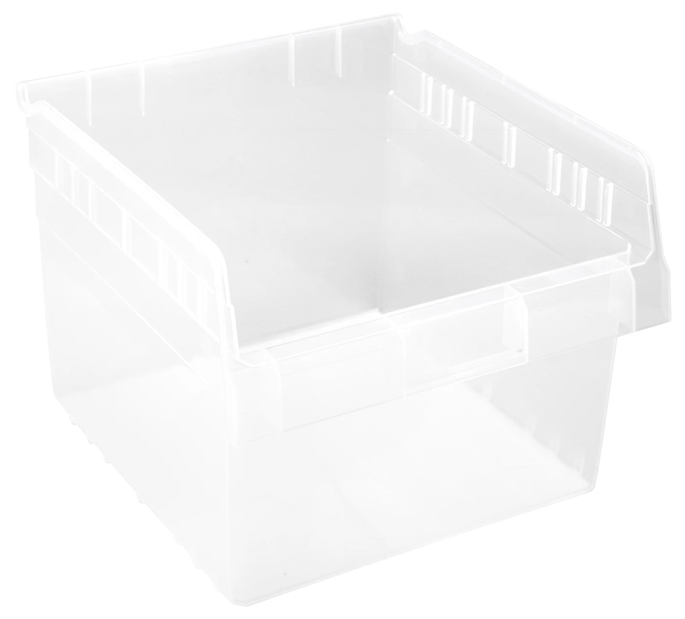 Quantum QSB809CLCS Economy Shelf Bin, 11-1/8"W x 11-5/8"L x 8"H, Clear, Case of 8