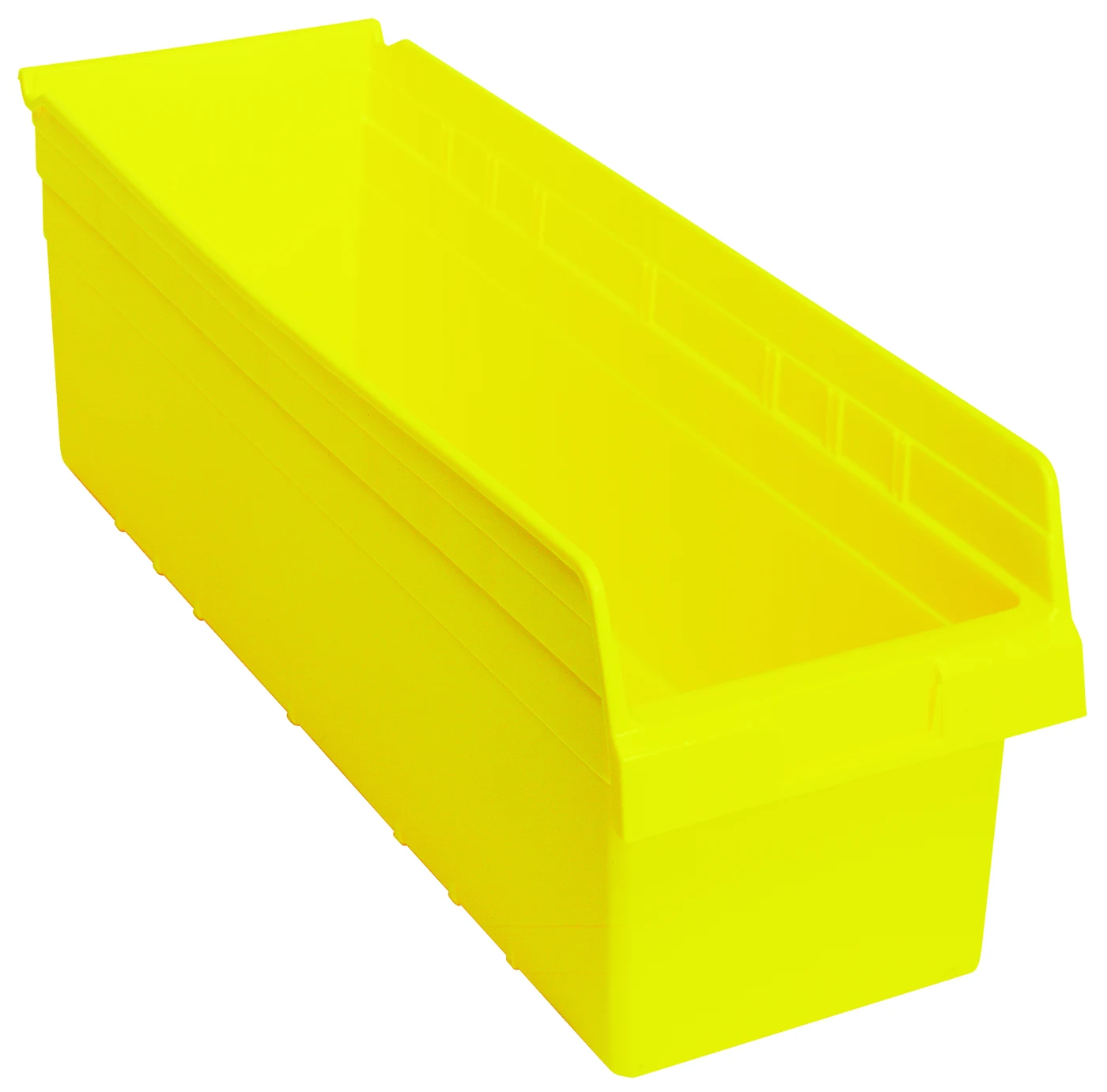 Quantum QSB814YLCS Economy Shelf Bin, 8-3/8"W x 23-5/8"L x 8"H, Yellow, Case of 6