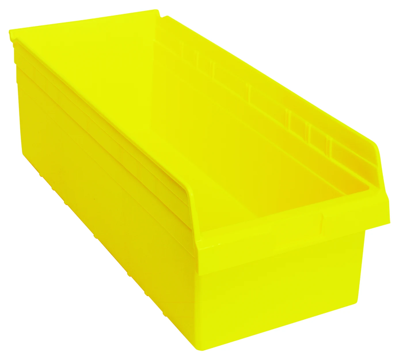 Quantum QSB816YLCS Economy Shelf Bin, 11-1/8"W x 23-5/8"L x 8"H, Yellow, Case of 6