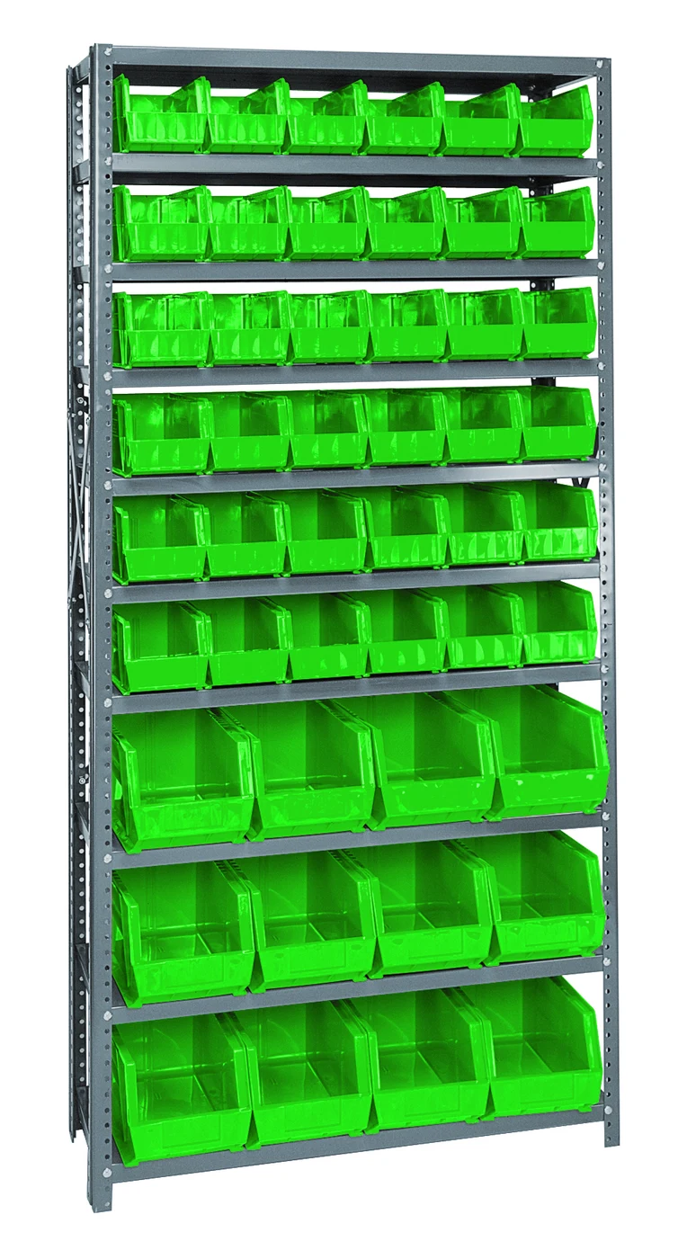 Quantum QSBU-230240GN Shelving Unit, 12"D x 36"L x 75"H, 400 lb capacity, Gray