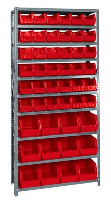 Quantum QSBU-230240RD Shelving Unit, 12"D x 36"L x 75"H, 400 lb capacity, Gray