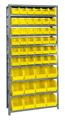 Quantum QSBU-230240YL Shelving Unit, 12"D x 36"L x 75"H, 400 lb capacity, Gray