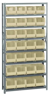 Quantum QSBU-239IV Shelving Unit, 12"D x 36"L x 75"H, 400 lb capacity, Gray