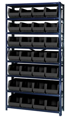Quantum QSBU-18-240BK Shelving Unit, 18"D x 36"W x 75"H, 400 lb capacity, Gray
