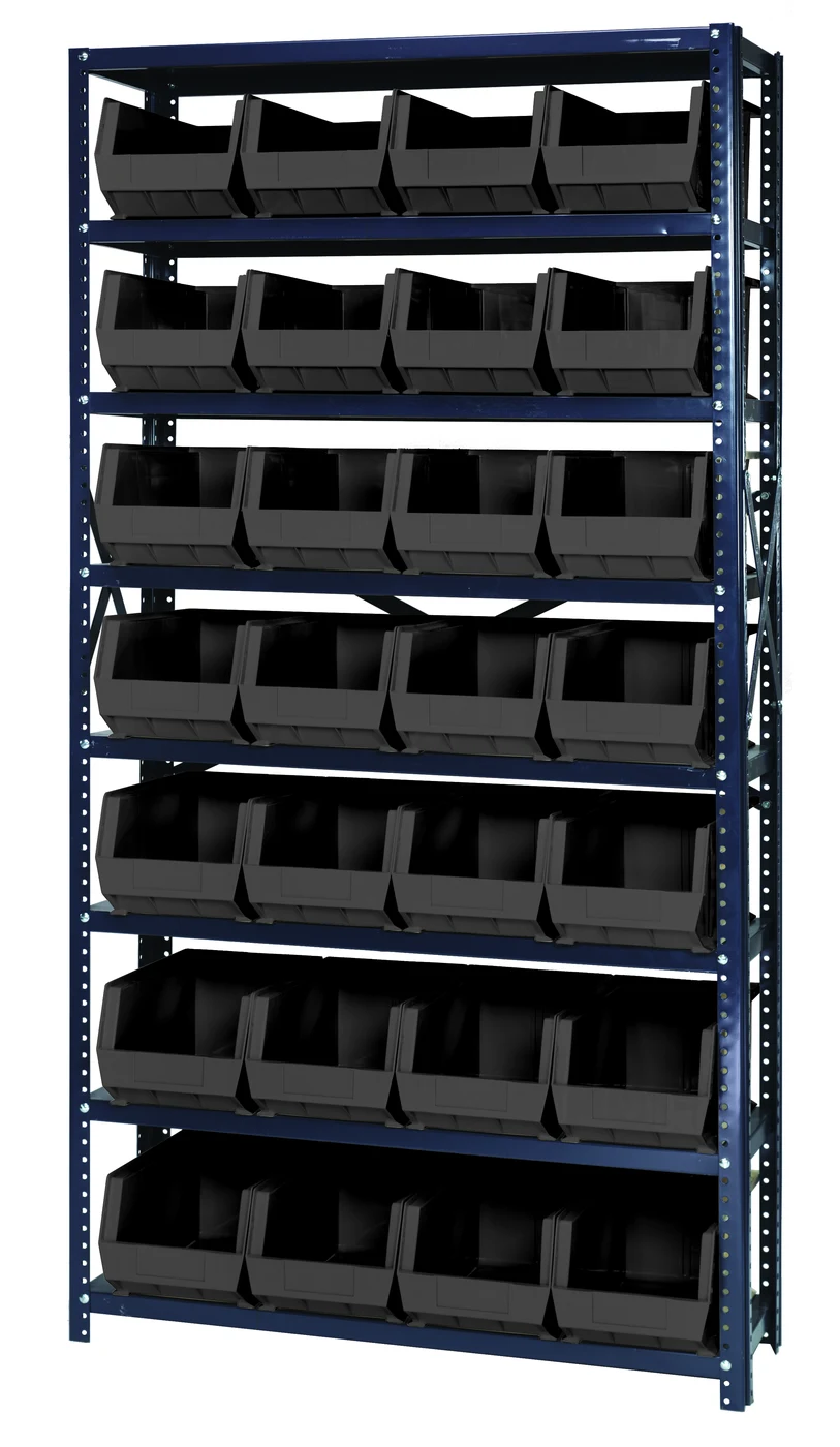 Quantum QSBU-18-240BK Shelving Unit, 18"D x 36"W x 75"H, 400 lb capacity, Gray