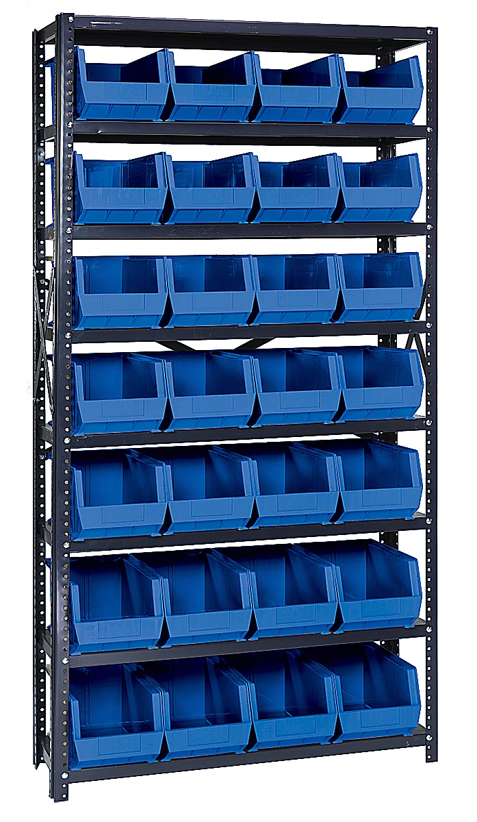 Quantum QSBU-18-240BL Shelving Unit, 18"D x 36"W x 75"H, 400 lb capacity, Gray