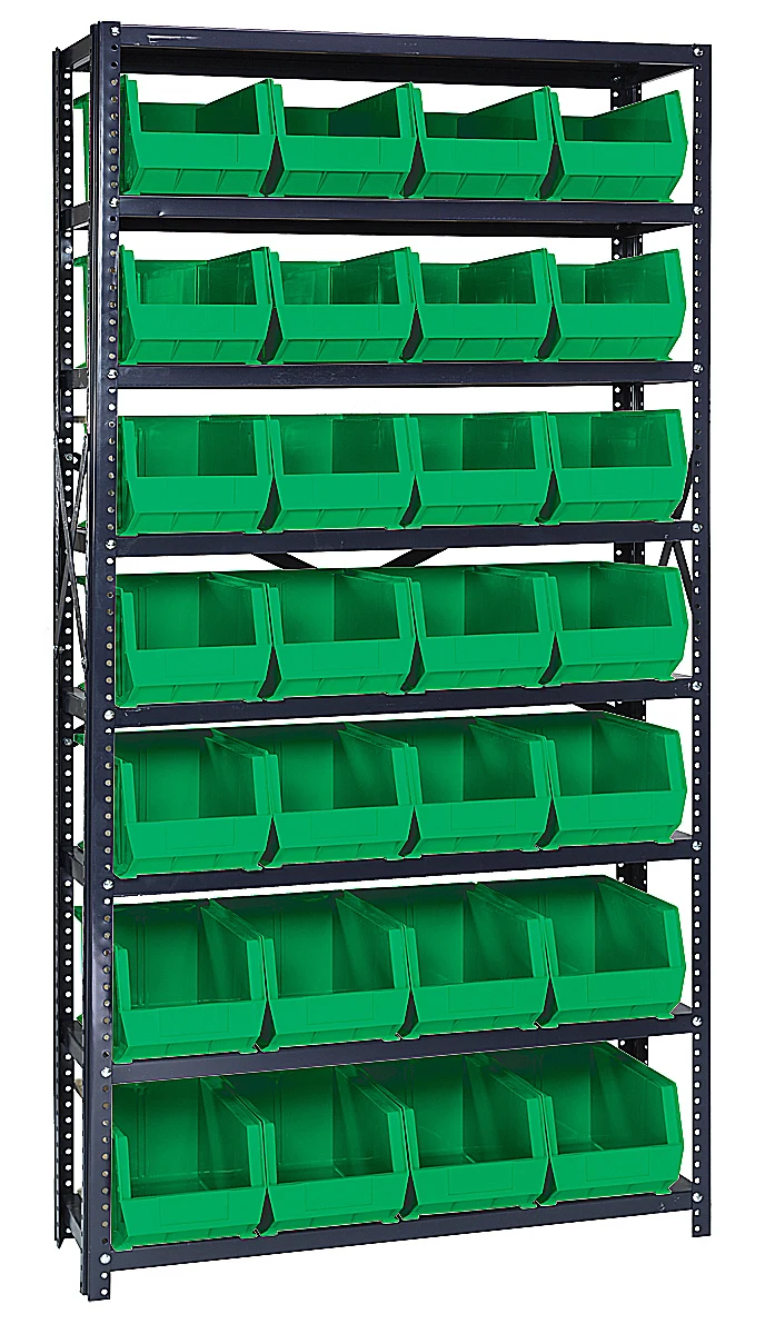 Quantum QSBU-18-240GN Shelving Unit, 18"D x 36"W x 75"H, 400 lb capacity, Gray