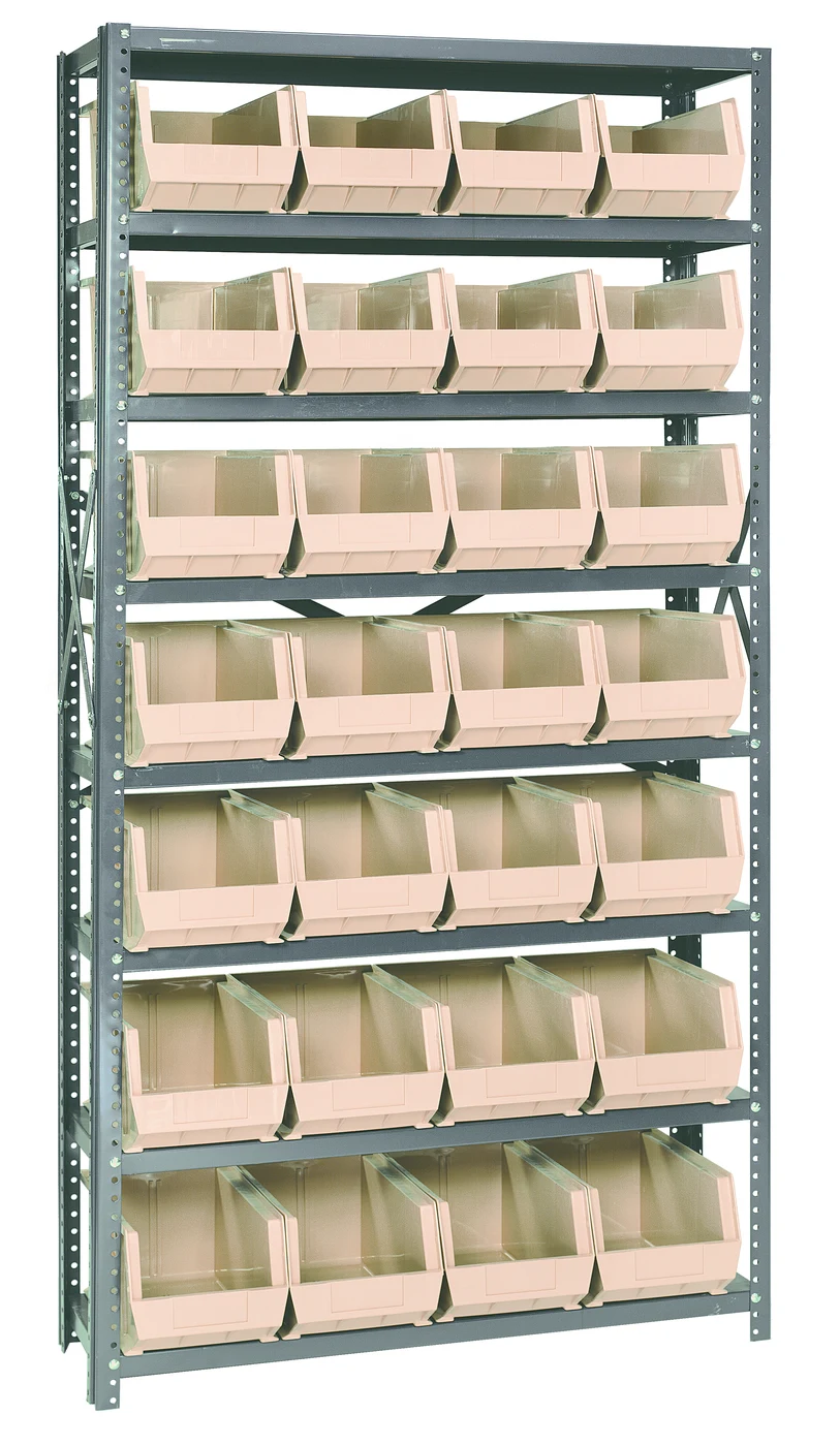 Quantum QSBU-18-240IV Shelving Unit, 18"D x 36"W x 75"H, 400 lb capacity, Gray