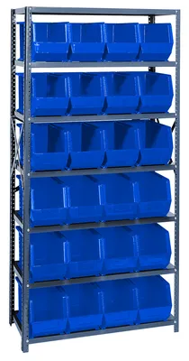 Quantum QSBU-265BL Shelving Unit, 18"D x 36"L x 75"H, 400 lb capacity, Gray