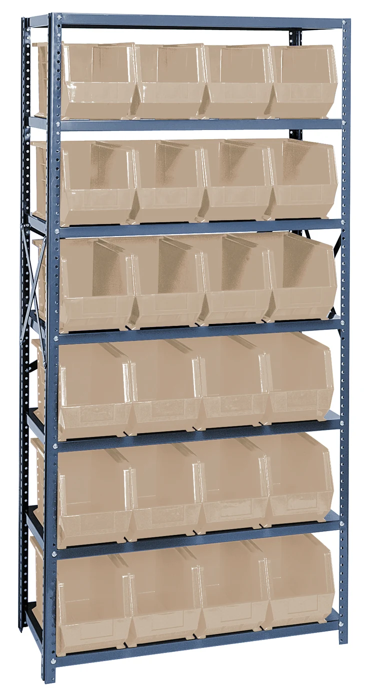 Quantum QSBU-265IV Shelving Unit, 18"D x 36"L x 75"H, 400 lb capacity, Gray