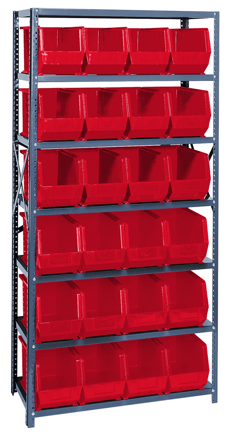Quantum QSBU-265RD Shelving Unit, 18"D x 36"L x 75"H, 400 lb capacity, Gray