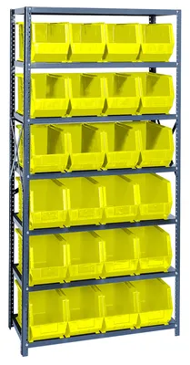 Quantum QSBU-265YL Shelving Unit, 18"D x 36"L x 75"H, 400 lb capacity, Gray