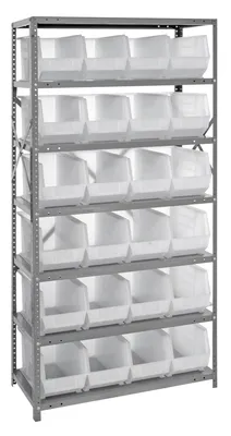 Quantum QSBU-265CL Shelving Unit, 18"D x 36"L x 75"H, 400 lb capacity, Gray