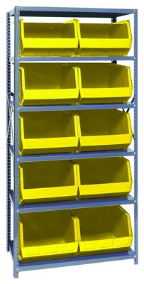 Quantum QSBU-270YL Shelving Unit, 18"D x 36"L x 75"H, 400 lb capacity, Gray