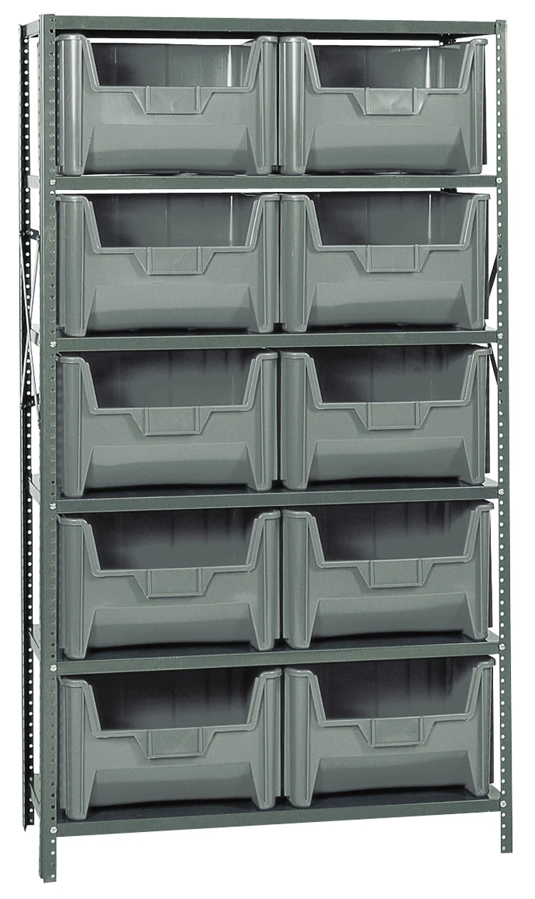 Quantum QSBU-700GY Shelving Unit, 18"D x 42"L x 75"H, 400 lb capacity, Gray