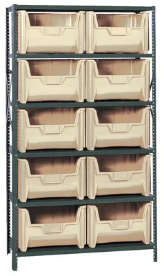 Quantum QSBU-700IV Shelving Unit, 18"D x 42"L x 75"H, 400 lb capacity, Gray