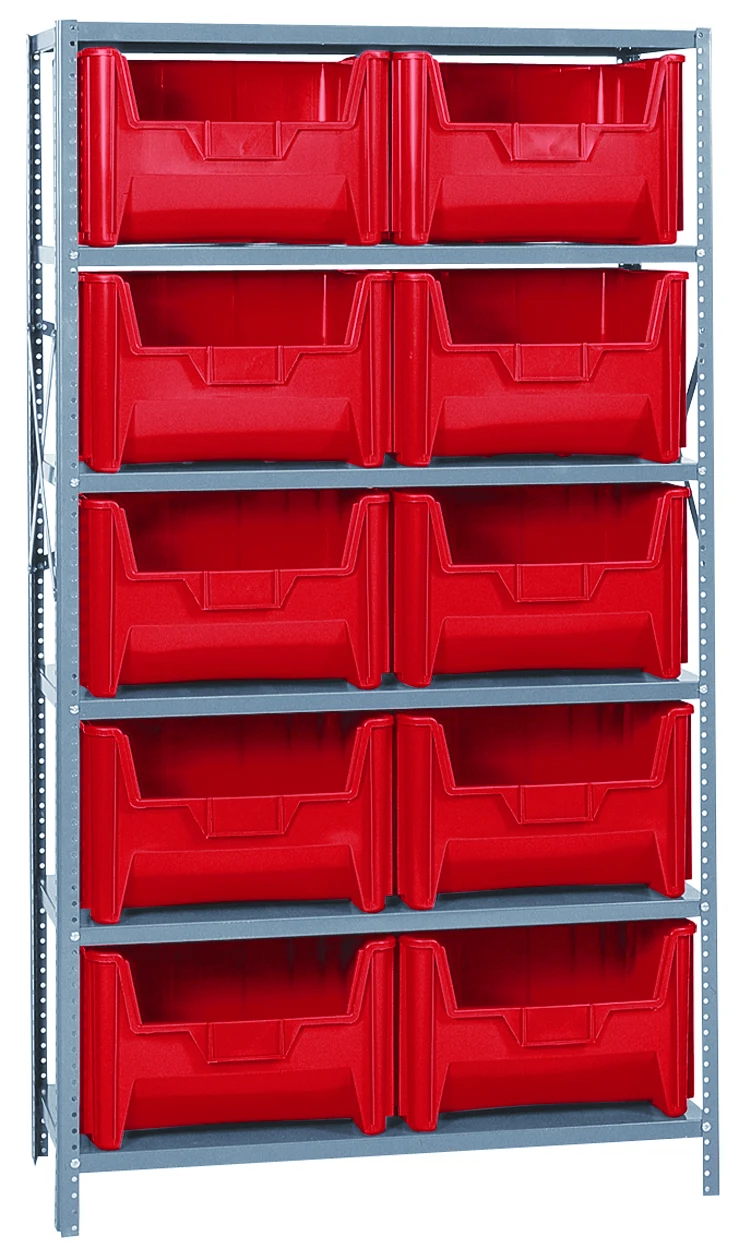 Quantum QSBU-700RD Shelving Unit, 18"D x 42"L x 75"H, 400 lb capacity, Gray