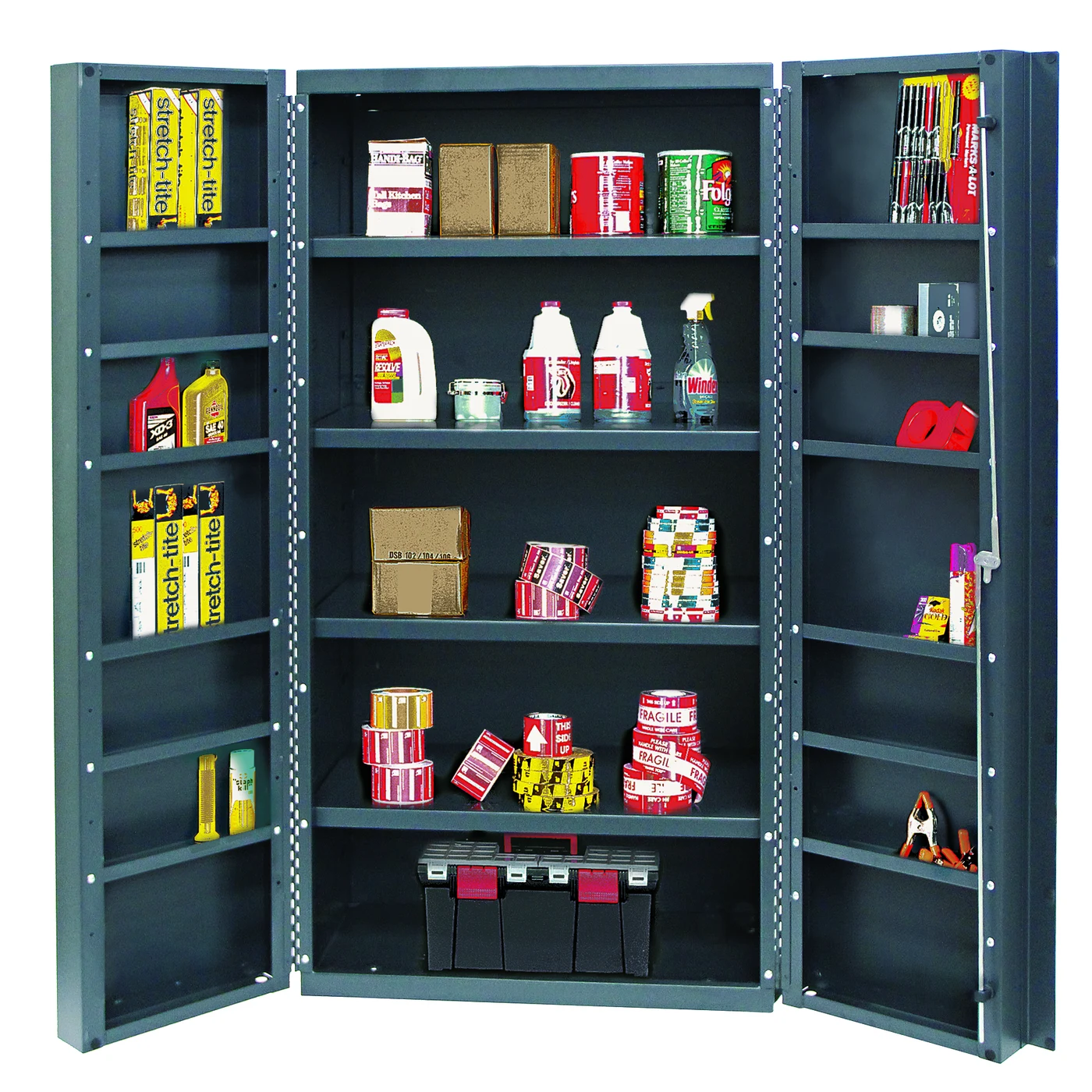 Quantum QSC-36-4IS-12DS Heavy-Duty 36" Cabinet, 36"W x 24"D x 72"H, 800 lb capacity, Gray