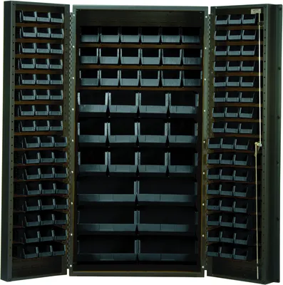 Quantum QSC-36-68BK Heavy-Duty 36" Bin Cabinet, 36"W x 24"D x 72"H, 800 lb capacity, Gray
