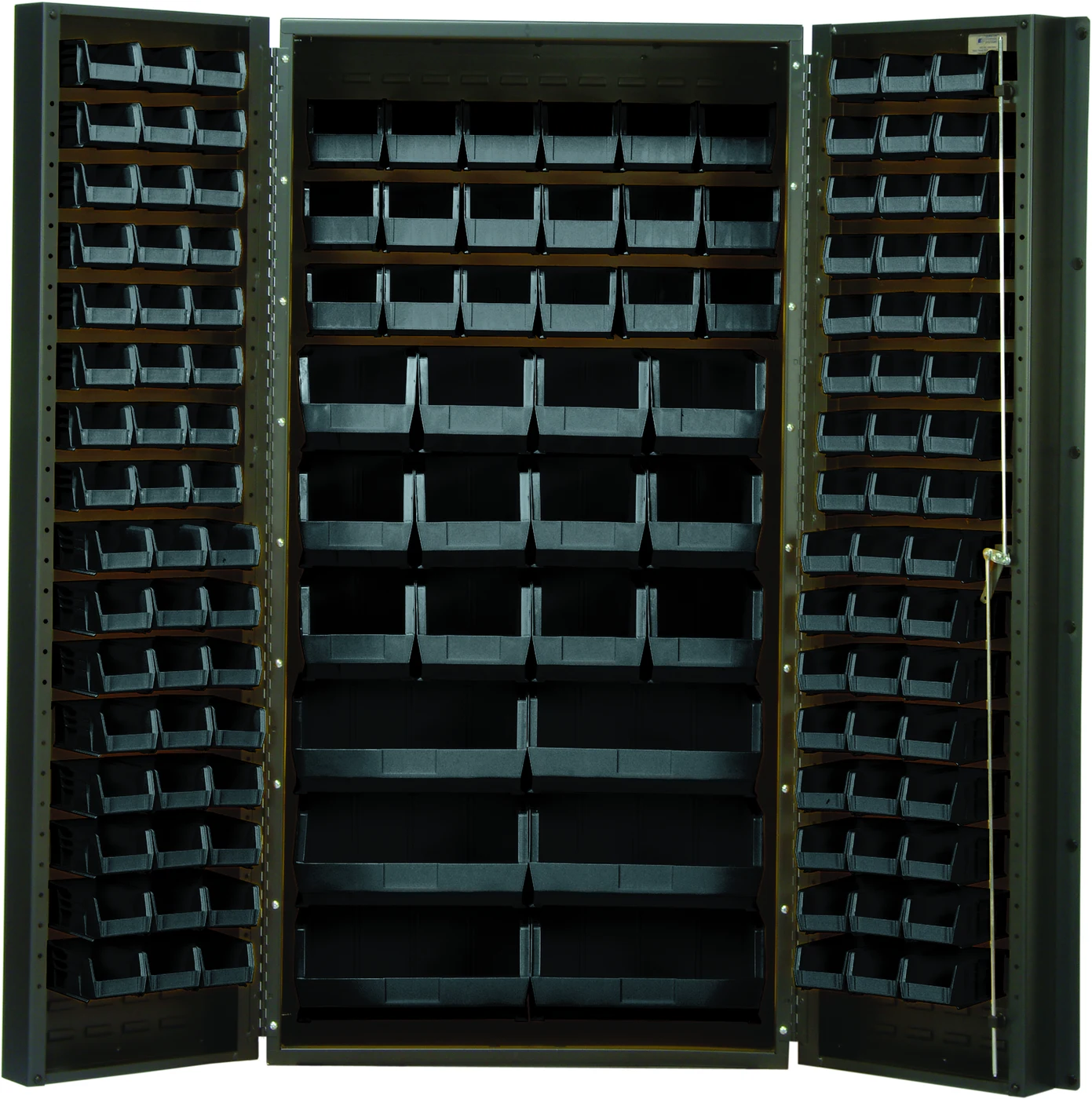 Quantum QSC-36-68BK Heavy-Duty 36" Bin Cabinet, 36"W x 24"D x 72"H, 800 lb capacity, Gray