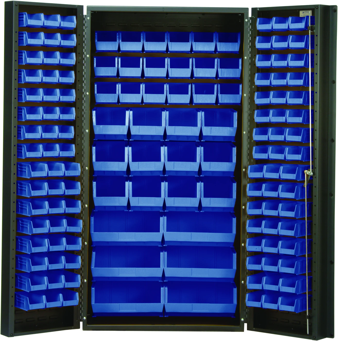 Quantum QSC-36-68BL Heavy-Duty 36" Bin Cabinet, 36"W x 24"D x 72"H, 800 lb capacity, Gray