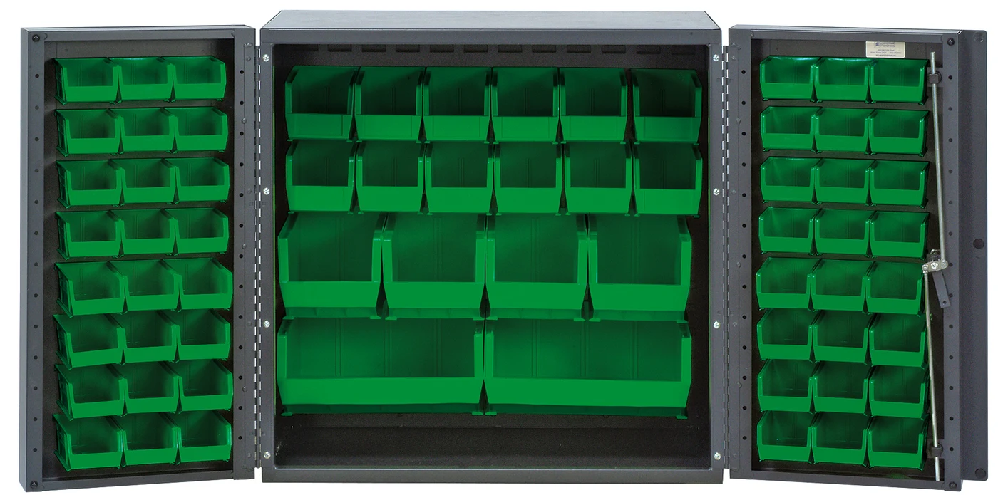 Quantum QSC-36-MINGN Heavy-Duty 36" Bin Cabinet, 36"W x 24"D x 36"H, 800 lb capacity, Gray