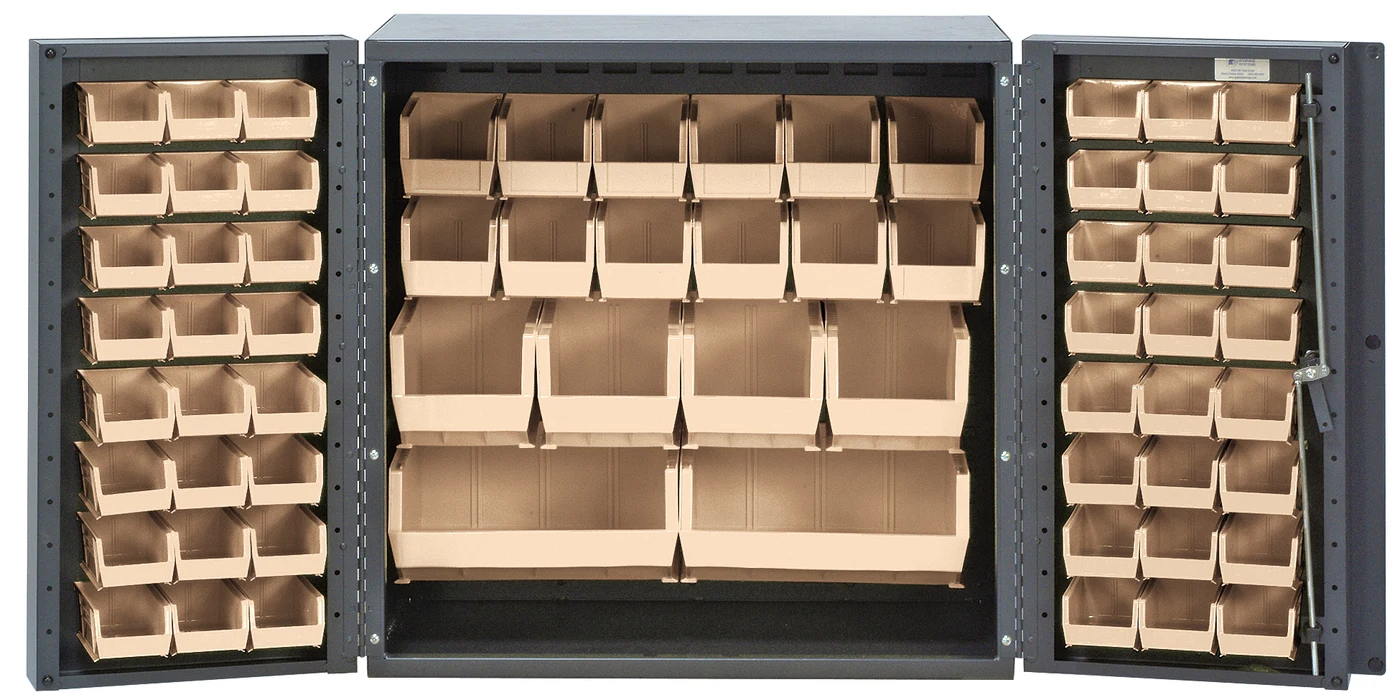 Quantum QSC-BG-36-MINIV Heavy-Duty 36" Bin Cabinet, 36"W x 24"D x 36"H, 800 lb capacity, Beige