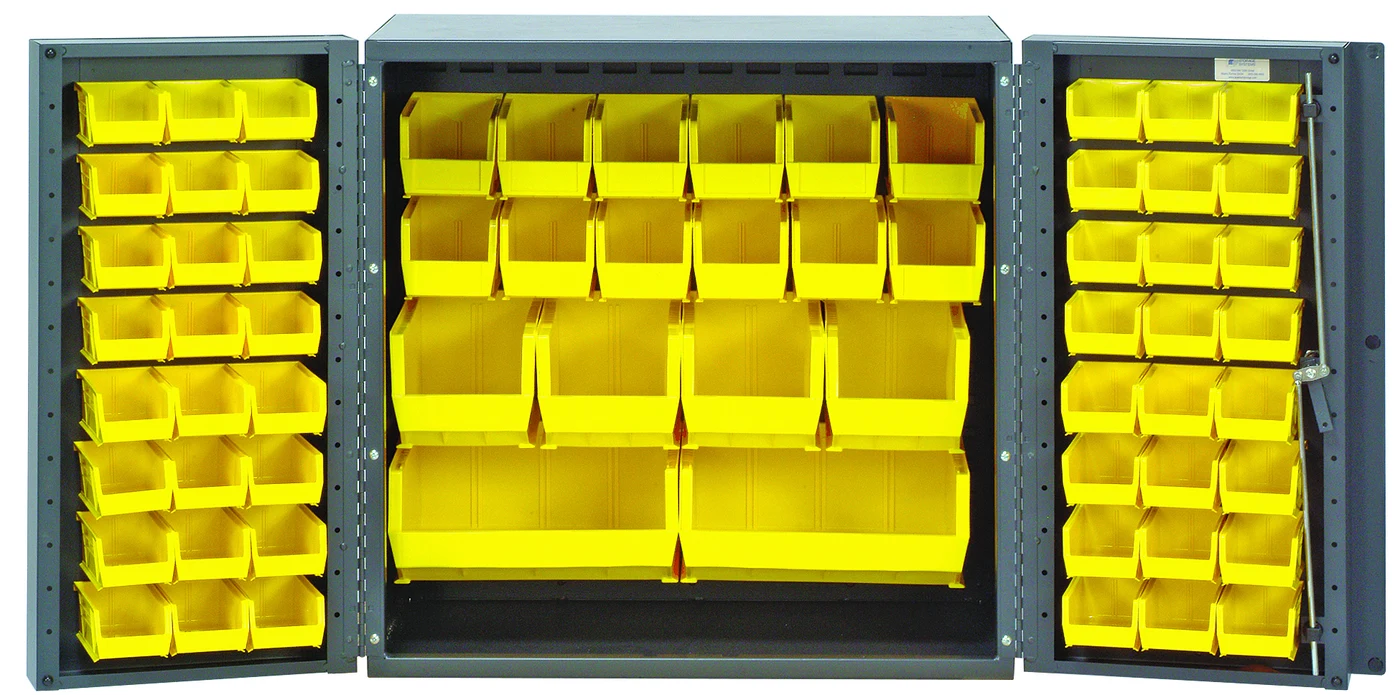 Quantum QSC-36-MINYL Heavy-Duty 36" Bin Cabinet, 36"W x 24"D x 36"H, 800 lb capacity, Gray