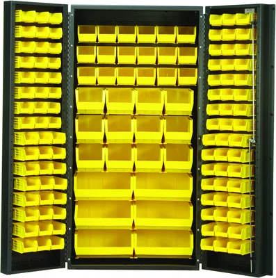 Quantum QSC-36YL Heavy-Duty 36" Bin Cabinet, 36"W x 24"D x 72"H, 800 lb capacity, Gray