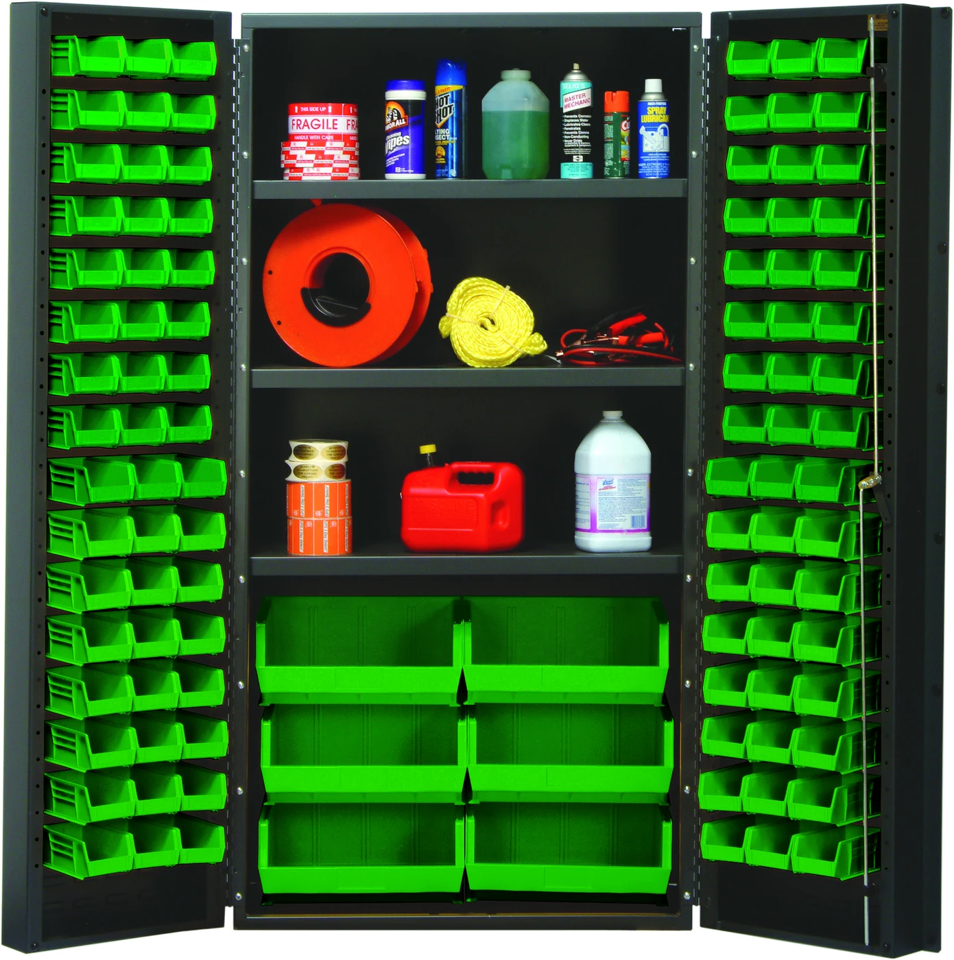 Quantum QSC-36S-38GN Heavy-Duty 36" Bin Cabinet, 36"W x 24"D x 72"H, 800 lb capacity, Gray