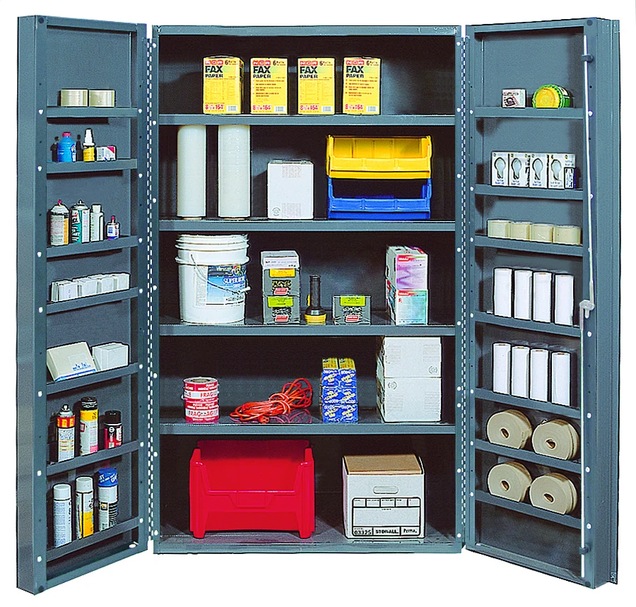 Quantum QSC-4IS-14DS Heavy-Duty 48" Cabinet, 48"W x 24"D x 84"H, 400 lb capacity, Gray