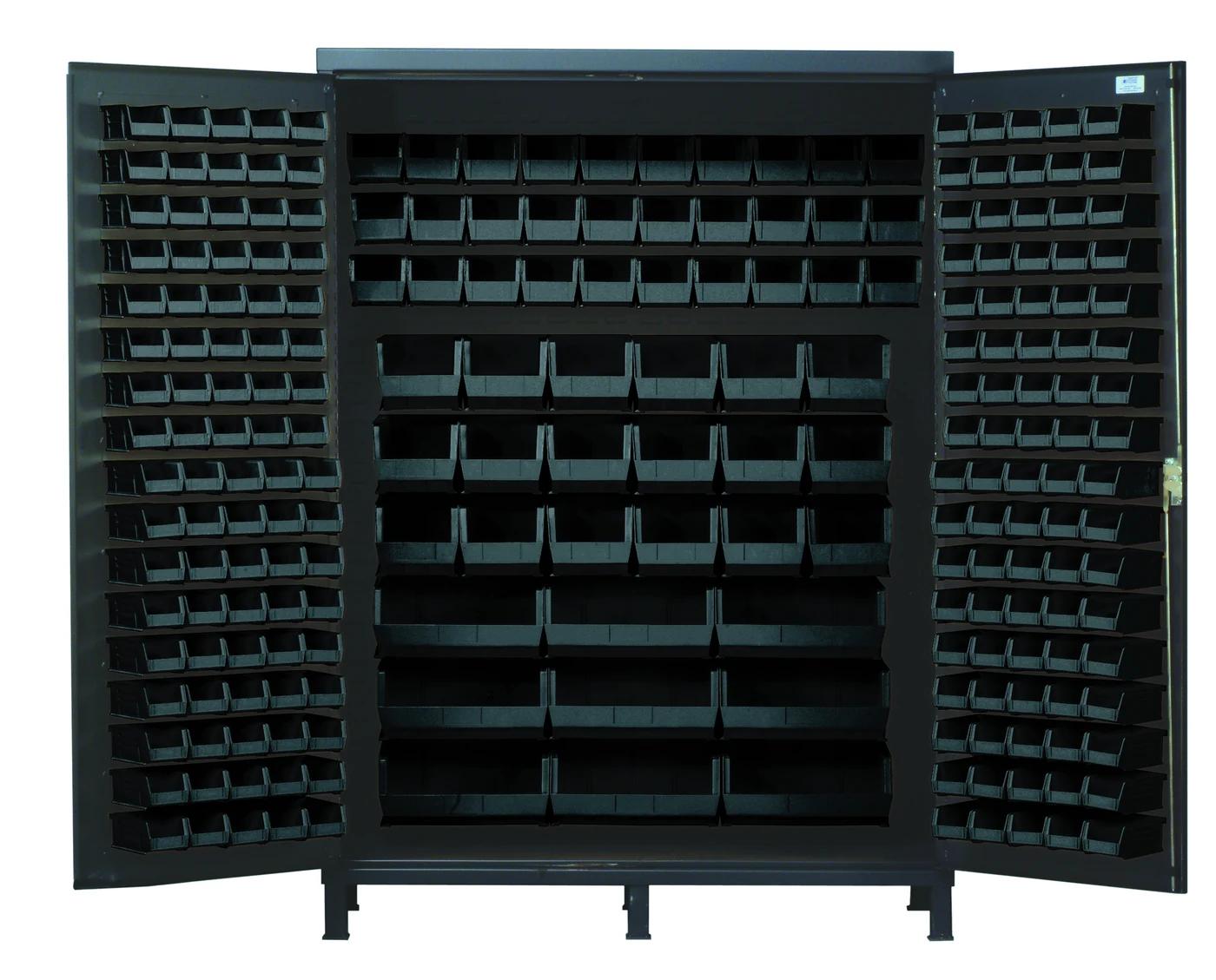 Quantum QSC-60BK Heavy-Duty 60" Bin Cabinet, 60"W x 24"D x 84"H, 500 lb capacity, Gray