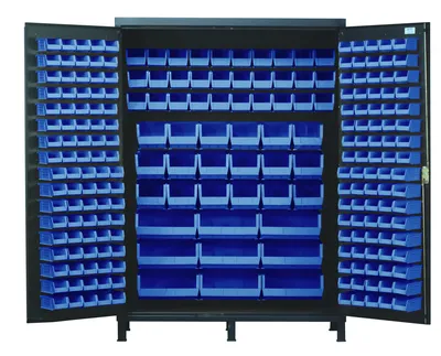 Quantum QSC-60BL Heavy-Duty 60" Bin Cabinet, 60"W x 24"D x 84"H, 500 lb capacity, Gray