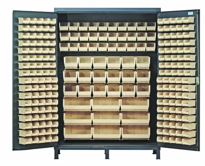 Quantum QSC-60CL Heavy-Duty 60" Bin Cabinet, 60"W x 24"D x 84"H, 500 lb capacity, Gray