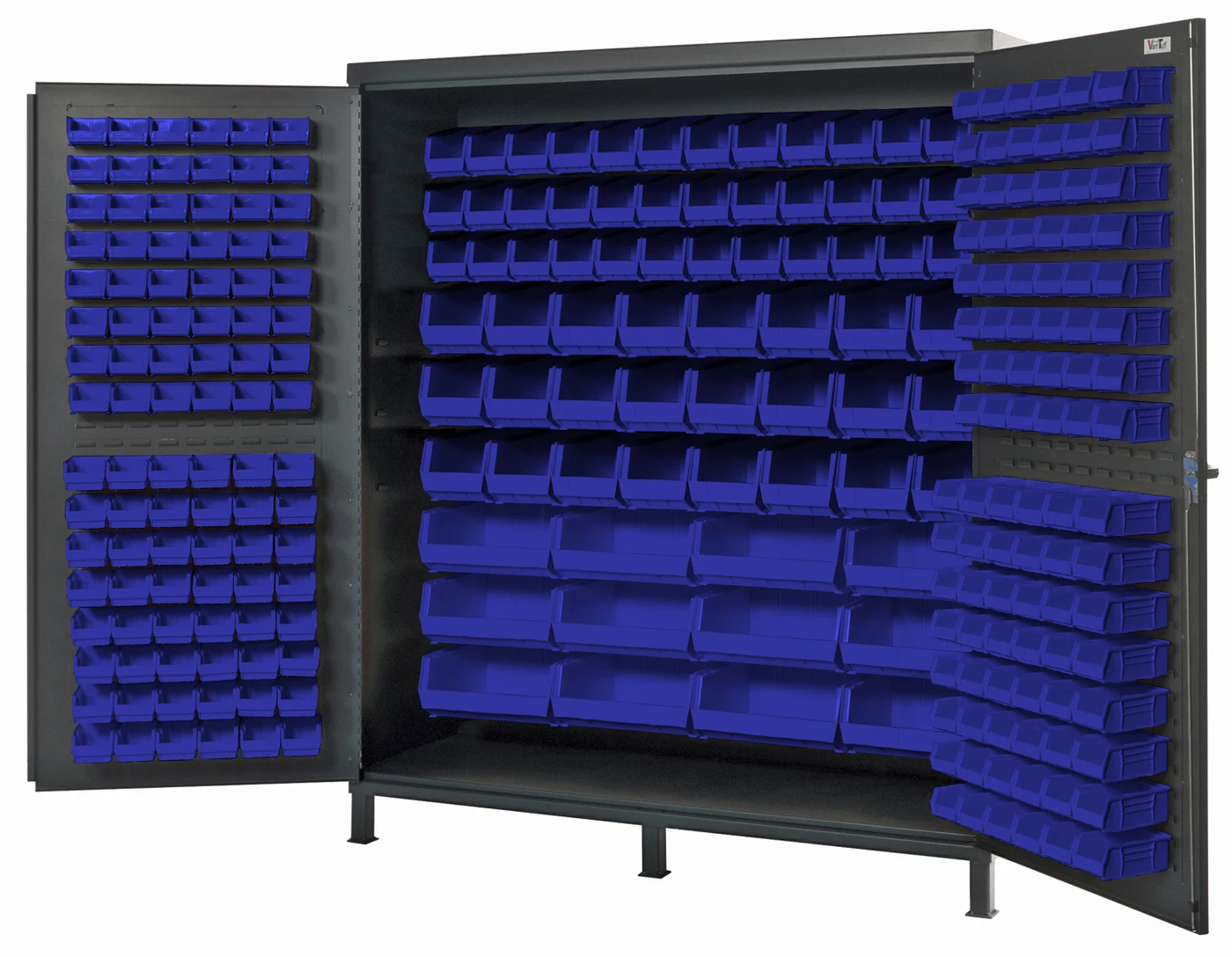 Quantum QSC-72BL Heavy-Duty 72" Bin Cabinet, 72"W x 24"D x 84"H, 500 lb capacity, Gray