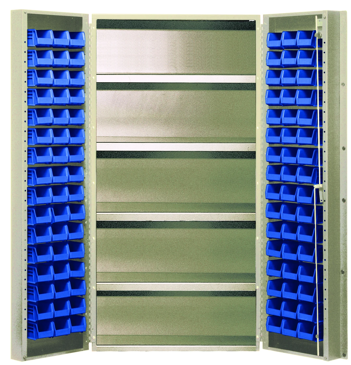 Quantum QSC-BG-36-32-4ISBL Heavy-Duty 36" Bin Cabinet, 36"W x 24"D x 72"H, 800 lb capacity, Beige