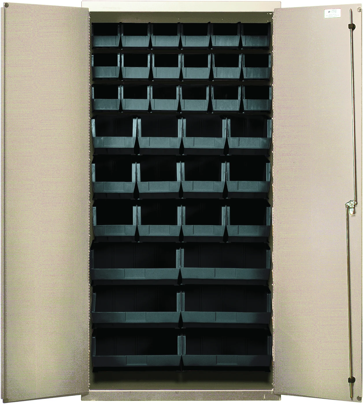 Quantum QSC-BG-36-FDBK Heavy-Duty 36" Bin Cabinet, 36"W x 18"D x 72"H, 800 lb capacity, Beige