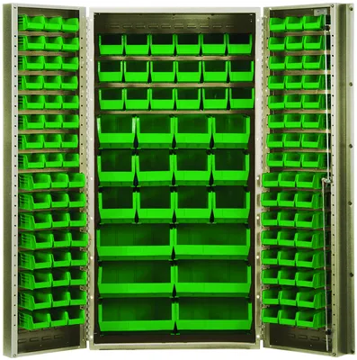 Quantum QSC-BG-36-68GN Heavy-Duty 36" Bin Cabinet, 36"W x 24"D x 72"H, 800 lb capacity, Beige
