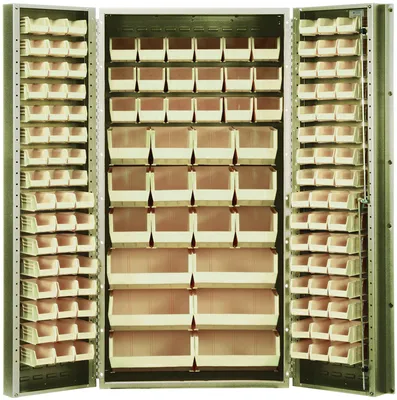 Quantum QSC-BG-36IV Heavy-Duty 36" Bin Cabinet, 36"W x 24"D x 72"H, 800 lb capacity, Beige