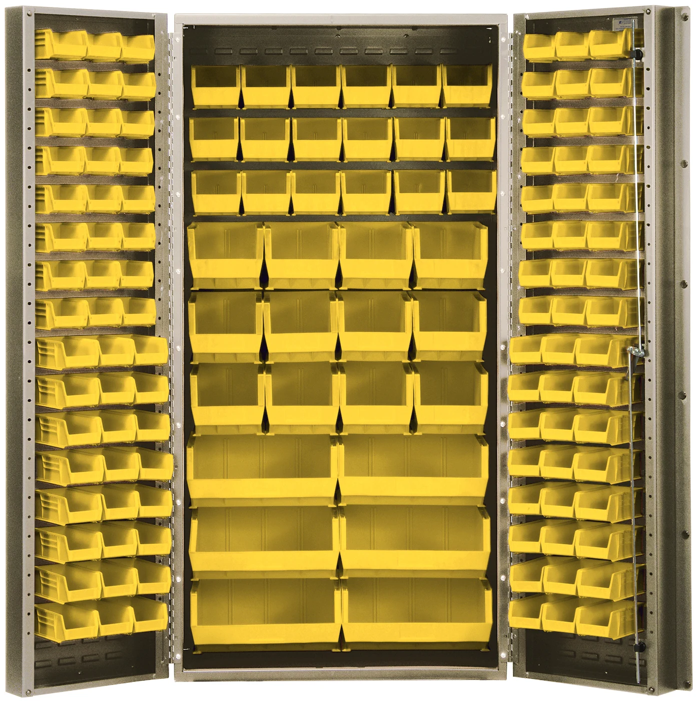 Quantum QSC-BG-36YL Heavy-Duty 36" Bin Cabinet, 36"W x 24"D x 72"H, 800 lb capacity, Beige