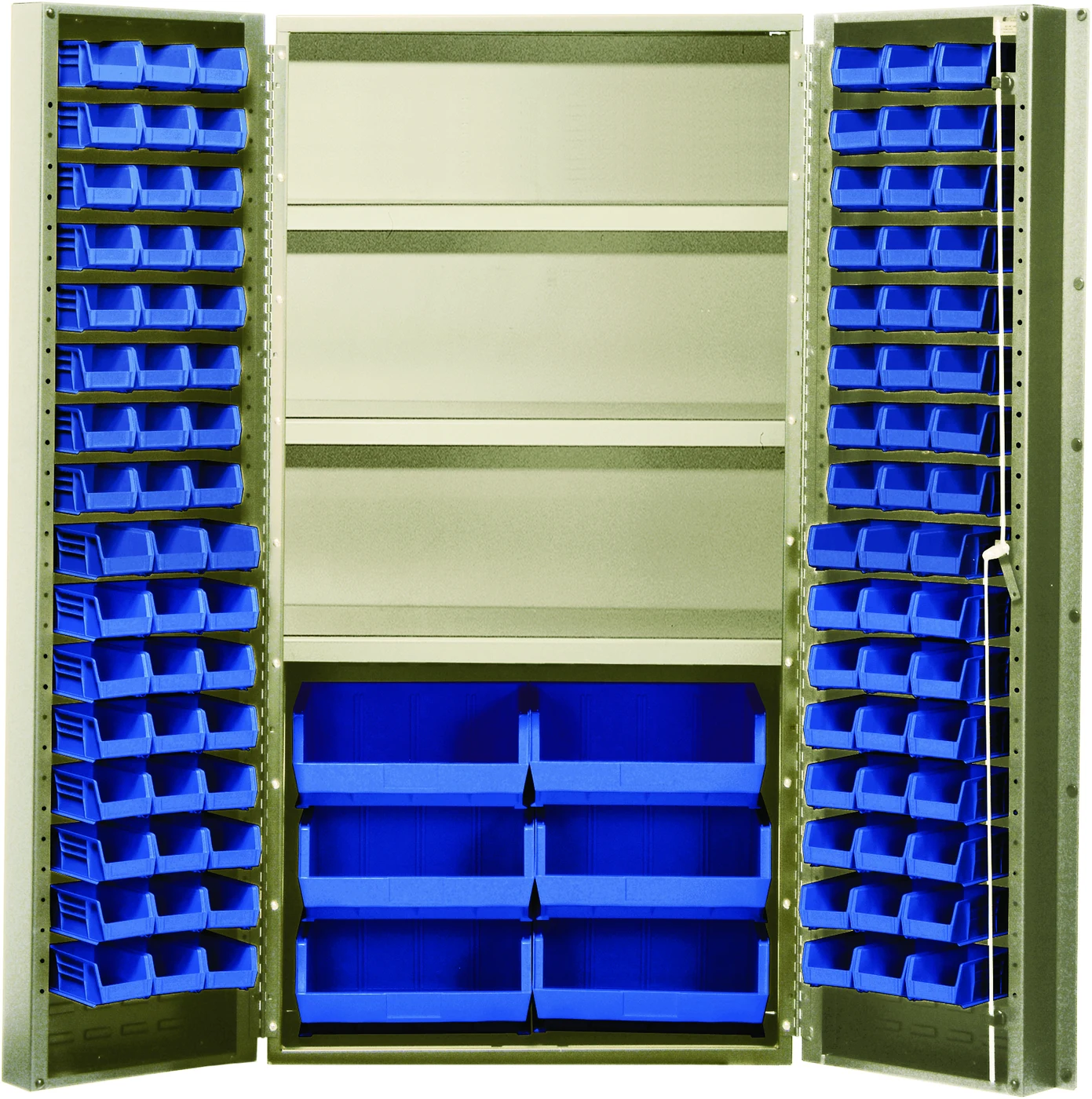 Quantum QSC-BG-36S-38BL Heavy-Duty 36" Bin Cabinet, 36"W x 24"D x 72"H, 800 lb capacity, Beige
