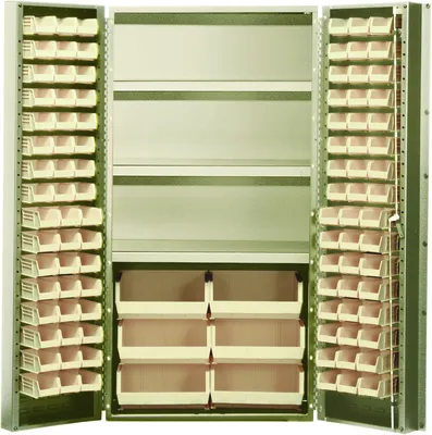 Quantum QSC-BG-36SIV Heavy-Duty 36" Bin Cabinet, 36"W x 24"D x 72"H, 800 lb capacity, Beige