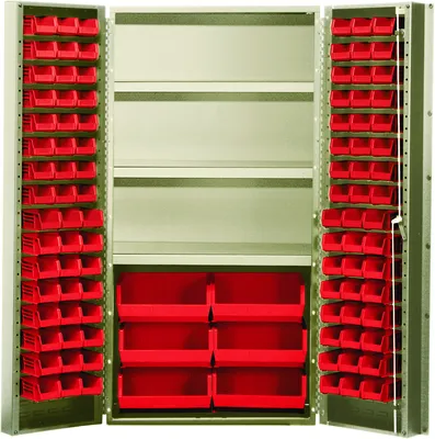 Quantum QSC-BG-36S-38RD Heavy-Duty 36" Bin Cabinet, 36"W x 24"D x 72"H, 800 lb capacity, Beige