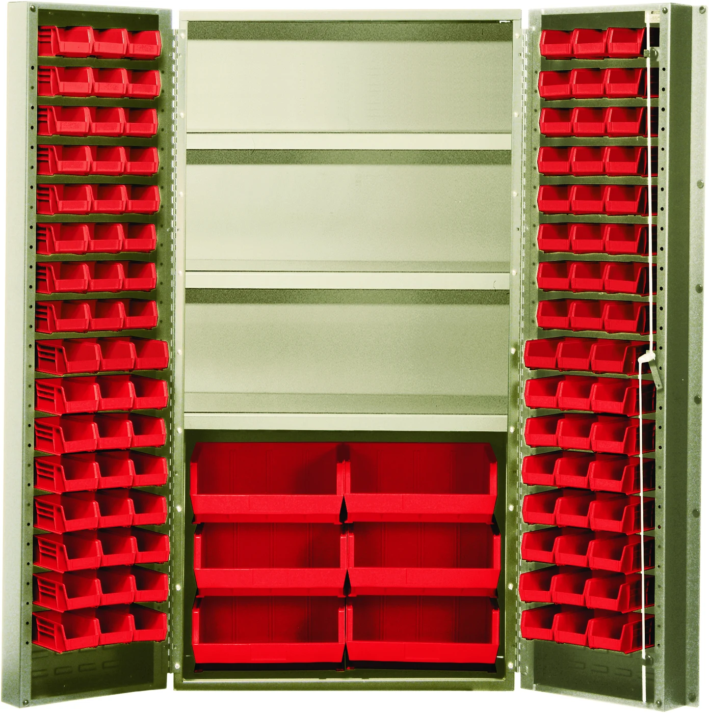 Quantum QSC-BG-36S-38RD Heavy-Duty 36" Bin Cabinet, 36"W x 24"D x 72"H, 800 lb capacity, Beige
