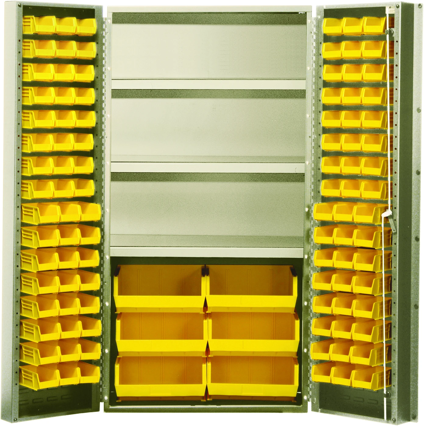 Quantum QSC-BG-36SYL Heavy-Duty 36" Bin Cabinet, 36"W x 24"D x 72"H, 800 lb capacity, Beige