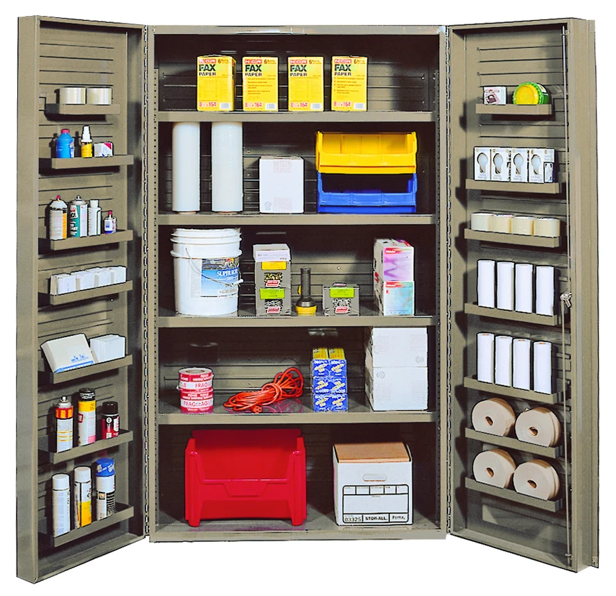 Quantum QSC-BG-4IS-14DS Heavy-Duty 48" Cabinet, 48"W x 24"D x 84"H, 400 lb capacity, Beige