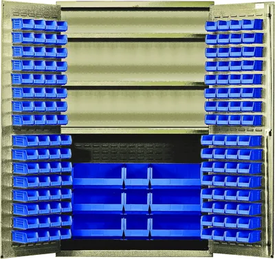 Quantum QSC-BG-48SBL Heavy-Duty 48" Bin Cabinet, 48"W x 24"D x 78"H, 400 lb capacity, Beige